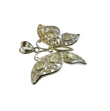 Sterling Silver Genuine Mother-of-Pearl Large Filigree Butterfly Pendant