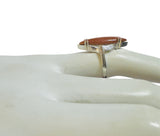 Vintage NOS 1980's Sterling Silver Brown Goldstone "Venturina" Marquise Ring