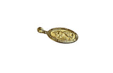 Sterling Silver 14 Karat Yellow Gold-plated Saint Christopher Protect Us 26 x 19mm Oval Medal
