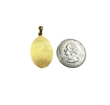 Sterling Silver 14 Karat Yellow Gold-plated Saint Christopher Protect Us 26 x 19mm Oval Medal