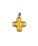 14 Karat Yellow Gold Four Way Scapular "I am a Catholic" Cross
