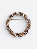 18 Karat Yellow Gold & Sterling Silver Tiffany & Co. Wreath Rope Design Brooch