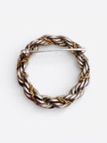 18 Karat Yellow Gold & Sterling Silver Tiffany & Co. Wreath Rope Design Brooch
