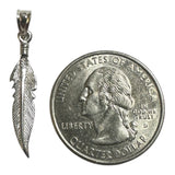 Sterling Silver Polished Feather Pendant