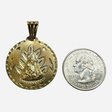 Vintage 10 Karat Yellow Gold Our Lady of Charity "Caridad del Cobre" 29mm Round Medal