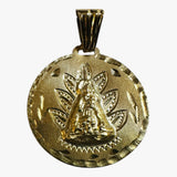 Vintage 10 Karat Yellow Gold Our Lady of Charity "Caridad del Cobre" 29mm Round Medal