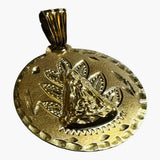 Vintage 10 Karat Yellow Gold Our Lady of Charity "Caridad del Cobre" 29mm Round Medal