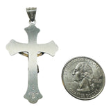Sterling Silver and 14 Karat Yellow Gold INRI Crucifix 2" Pendant