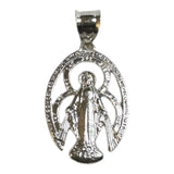 Sterling Silver Miraculous Medal Filigree Pendant