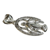 Sterling Silver Miraculous Medal Filigree Pendant