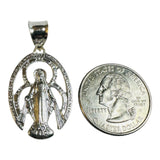 Sterling Silver Miraculous Medal Filigree Pendant