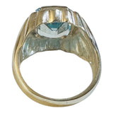 Vintage NOS (1990's new old stock) 12 x 10mm Emerald-cut Genuine Sky Blue Topaz Man's Ring