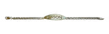 Sterling Silver Oval ID with 4mm Curb Link Chain 7.5" Bracelet