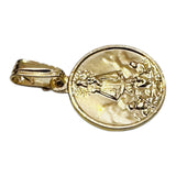 Sterling Silver 14 Karat Yellow Gold-plated Our Lady of Charity "Caridad del Cobre" 13mm Medal