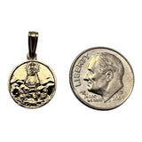 Sterling Silver 14 Karat Yellow Gold-plated Our Lady of Charity "Caridad del Cobre" 13mm Medal