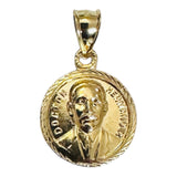 Sterling Silver 14 Karat Yellow Gold-plated Saint Jose Gregorio Hernandez 16.5mm Medal