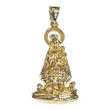 Sterling Silver 14 Karat Yellow Gold-plated Our Lady of Charity "Caridad del Cobre" 1.75" Pendant