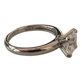 Sterling Silver 7.5mm (2.50 carats) Cushion-cut Cubic Zirconia Solitaire Ring