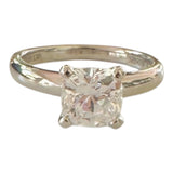Sterling Silver 7.5mm (2.50 carats) Cushion-cut Cubic Zirconia Solitaire Ring