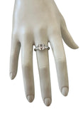Sterling Silver 3-Cubic Zirconia Asscher-cut Engagement Ring