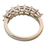 Sterling Silver 7 Cubic Zirconia Princess-cut Anniversary Band Ring