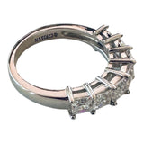 Sterling Silver 7 Cubic Zirconia Princess-cut Anniversary Band Ring