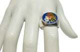 Vintage NOS 1970's Native American Chief Enameled Signet Ring