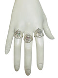 Sterling Silver Genuine Gemstone (Emerald, Ruby or Sapphire) Inidan Chief Ring (unisex medium size)