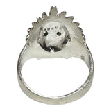 Sterling Silver Genuine Gemstone (Emerald, Ruby or Sapphire) Inidan Chief Ring (unisex medium size)