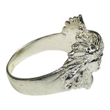Sterling Silver Genuine Gemstone (Emerald, Ruby or Sapphire) Inidan Chief Ring (unisex medium size)