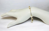 10 Karat Yellow Gold Genuine 7-7.5mm Freshwater Pearl 8" Curb Link Station Bracelet