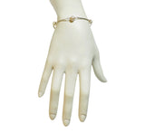 10 Karat Yellow Gold Genuine 7-7.5mm Freshwater Pearl 8" Curb Link Station Bracelet