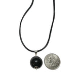 Sterling Silver Genuine 18mm Black Onyx Bead with 20" Silk Cord Necklace