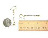 14 Karat Yellow Gold-plated Sterling Silver Genuine 3mnm Freshwater Pearl and Cross 2.25" Dangle Earrings