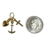 14 Karat Yellow Gold-plated Sterling Silver Faith, Hope and Charity Charm