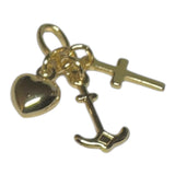14 Karat Yellow Gold-plated Sterling Silver Faith, Hope and Charity Charm