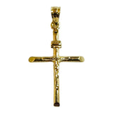 14 Karat Yellow Gold-plated Sterling Silver Round Tube Crucifix Pendant