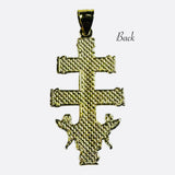 14 Karat Yellow Gold-plated Sterling Silver Large 2" Cara Vaca Crucifix Pendant