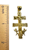 14 Karat Yellow Gold-plated Sterling Silver Large 2" Cara Vaca Crucifix Pendant