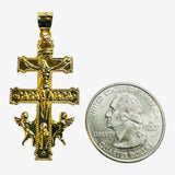 14 Karat Yellow Gold-plated Sterling Silver Large 2" Cara Vaca Crucifix Pendant