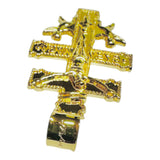 14 Karat Yellow Gold-plated Sterling Silver Large 2" Cara Vaca Crucifix Pendant