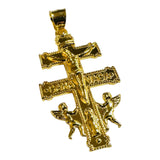 14 Karat Yellow Gold-plated Sterling Silver Large 2" Cara Vaca Crucifix Pendant