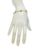 14 Karat Yellow Gold Filled Genuine 6mm Honey Tiger's Eye Beads 8" Filigree Plaque Bracelet