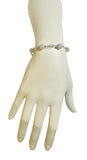 14 Karat Yellow Gold Filled Genuine 8mm Aquamarine Quartz Beads 8.5" Filigree Plaque Bracelet