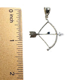Sterling Silver Genuine Blue Sapphire Bow and Arrow Ochosi "Ifa Palo Santeria" Pendant