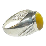 Sterling Silver Genuine 13 x 9mm Honey Tiger's Eye Man's Ring
