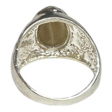 Sterling Silver Genuine 13 x 9mm Honey Tiger's Eye Man's Ring