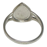 Sterling Silver Genuine 10 x 7mm Pear Jadeite Split Band Style Ring