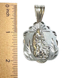 Sterling Silver Saint Lazarus "San Lazaro" Scalloped Design 2" Medal Pendant