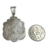 Sterling Silver Saint Lazarus "San Lazaro" Scalloped Design 2" Medal Pendant